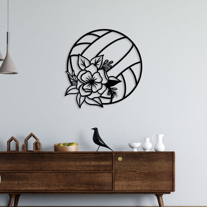 Flower On Ball Metal Wall Art