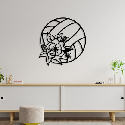 Flower On Ball Metal Wall Art