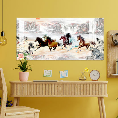 The Sunrise & The Horses Acrylic Wall Art