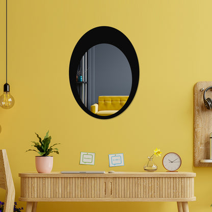 Oval Shaped Metal Wall Mirror