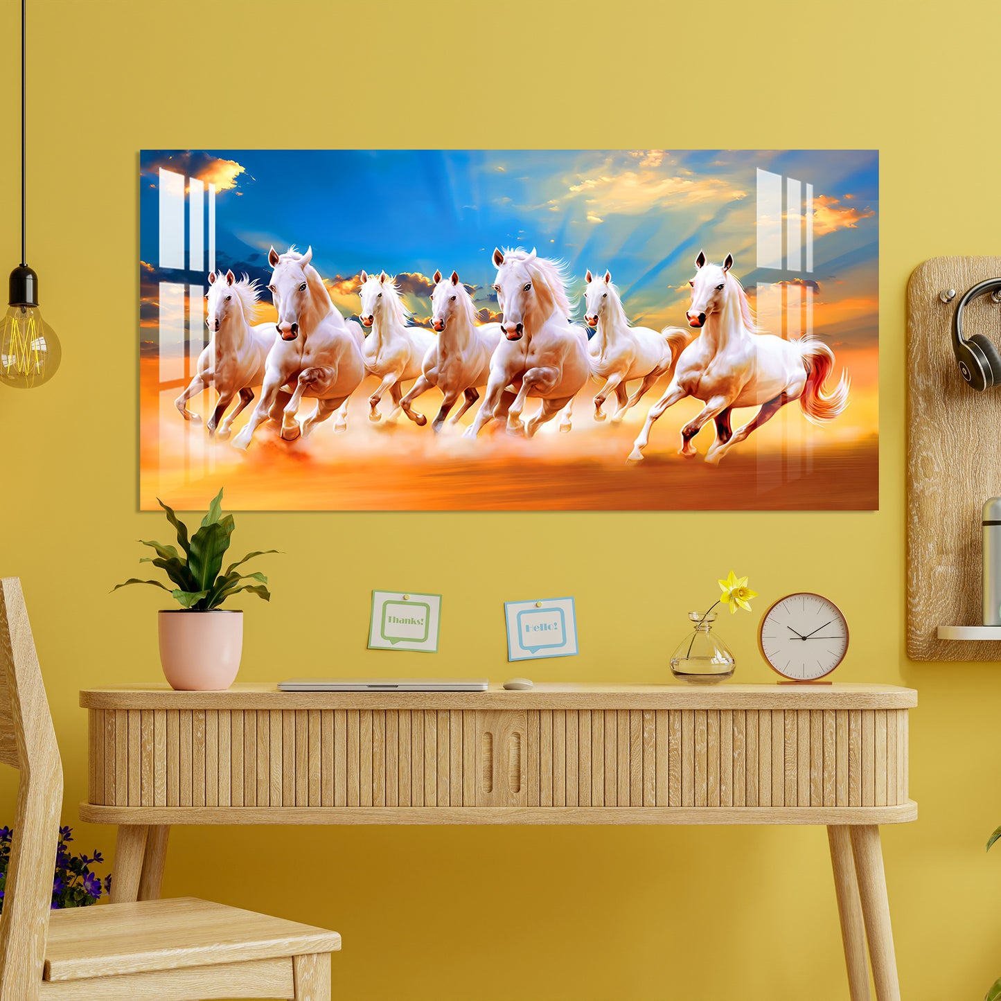 Horses in Desert Acrylic Wall Art