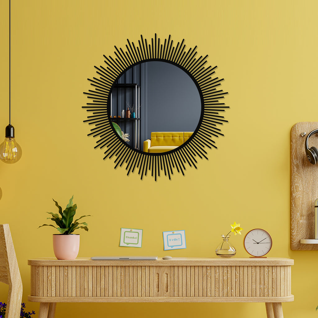 Sunburst Metal Wall Mirror