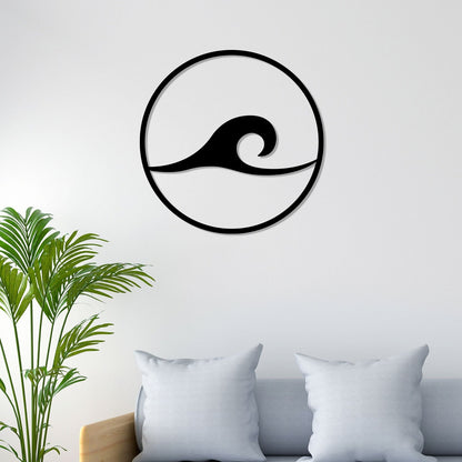 Wave In Circle Metal Wall Art 3