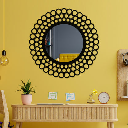 Pebble Style Round Metal Wall Mirror