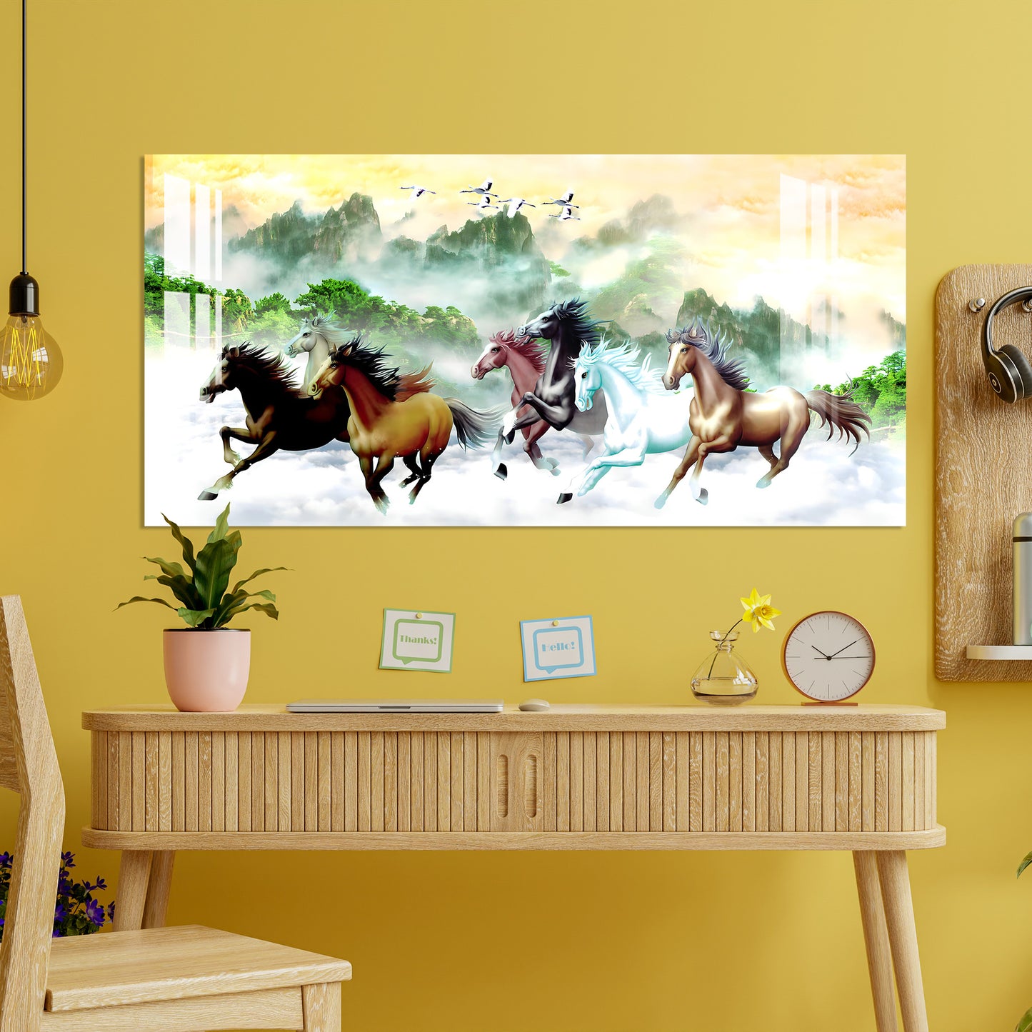 Horses Running in Jungle Acrylic Wall Art