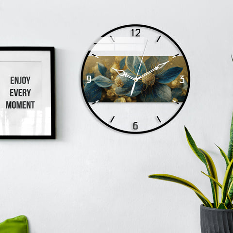 Big Flower Printed Acrylic Wall Clock