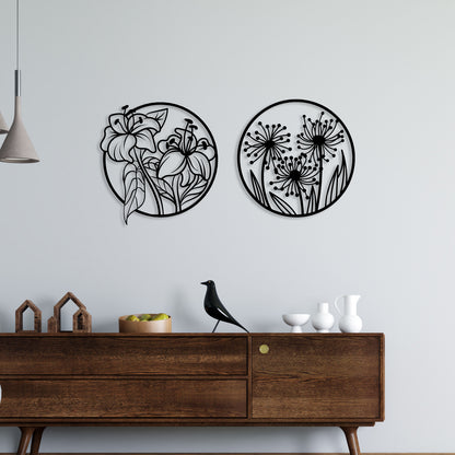 Flower Set Metal Wall Art