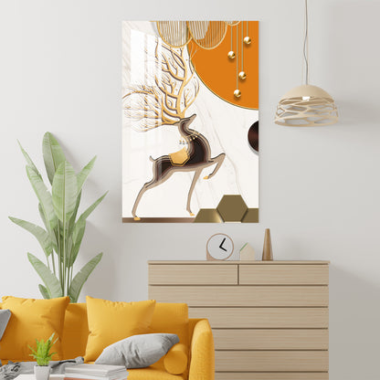 Ornated Deer Acrylic Wall Art