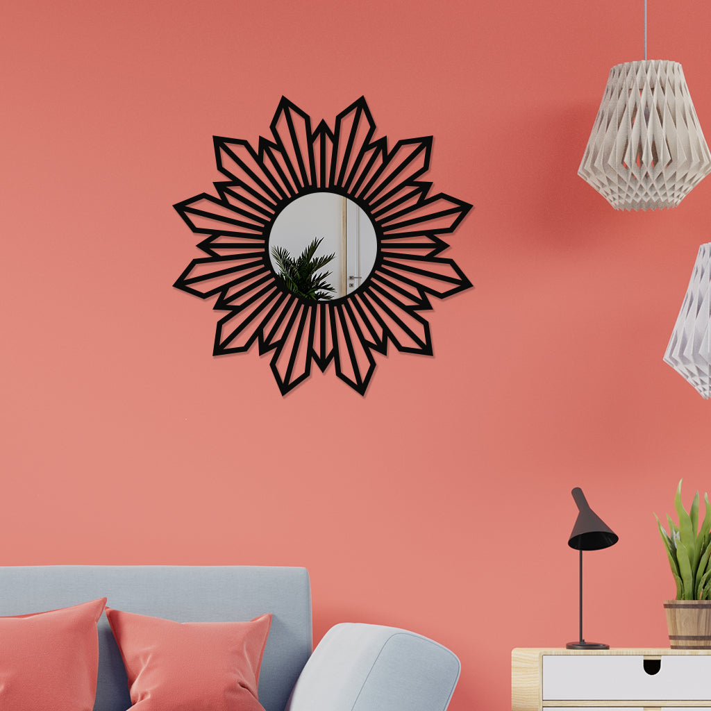 Flower Shaped Metal Wall Mirror