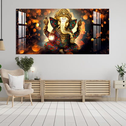 Alluring Ganesha Acrylic Wall Art - 23.5X11.5 Inch / 3MM