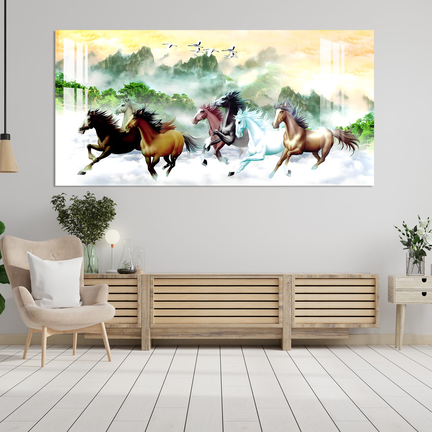 Horses Running in Jungle Acrylic Wall Art