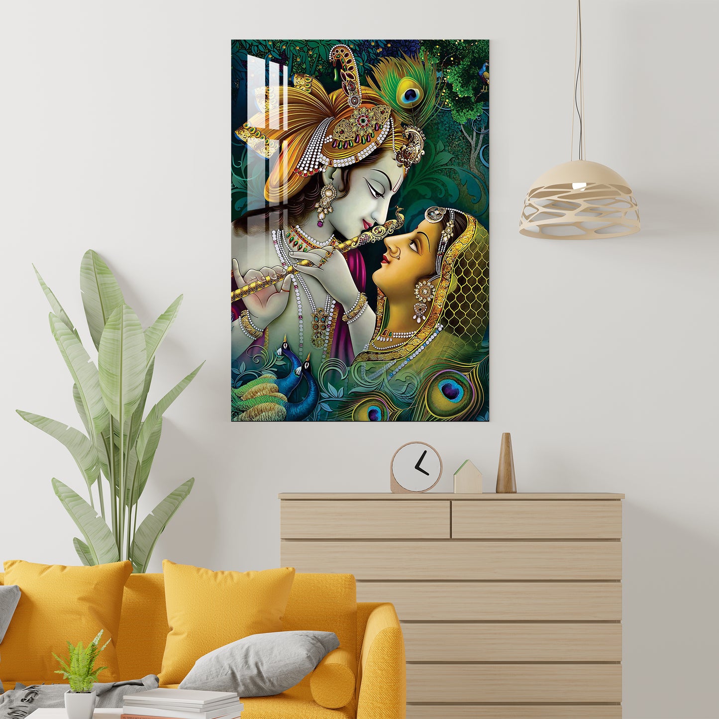 Lord Krishna with Flute Acrylic Wall Art