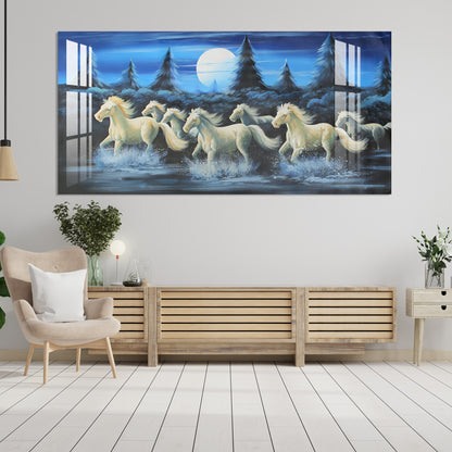 Horses Crossing River Acrylic Wall Art