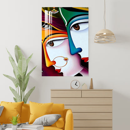 Face of Radha Krishna Acrylic Wall Art