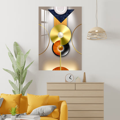 Golden & Black Disc Acrylic Wall Art