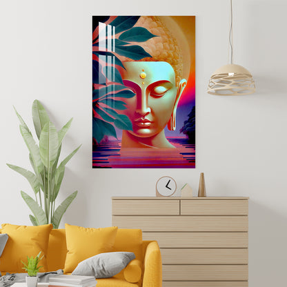 Lord Buddha Face Acrylic Wall Art