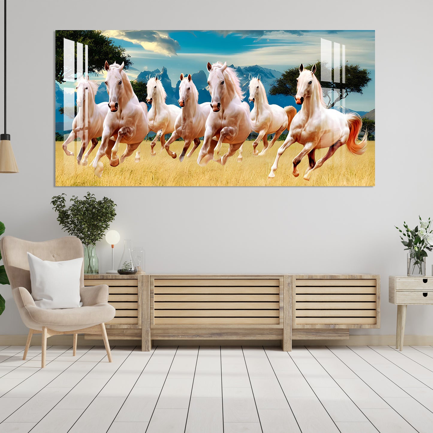 Horses in The Field Acrylic Wall Art