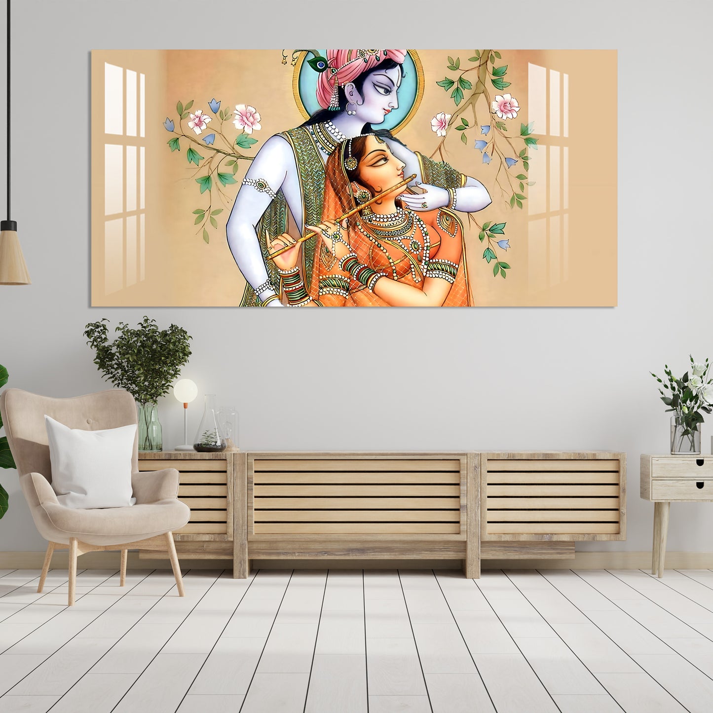 Religious Shree radha with Flute Acrylic Wall Art