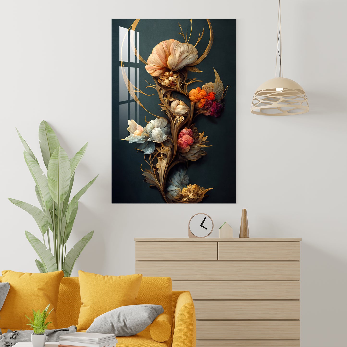 Rococo Flowers Acrylic Wall Art