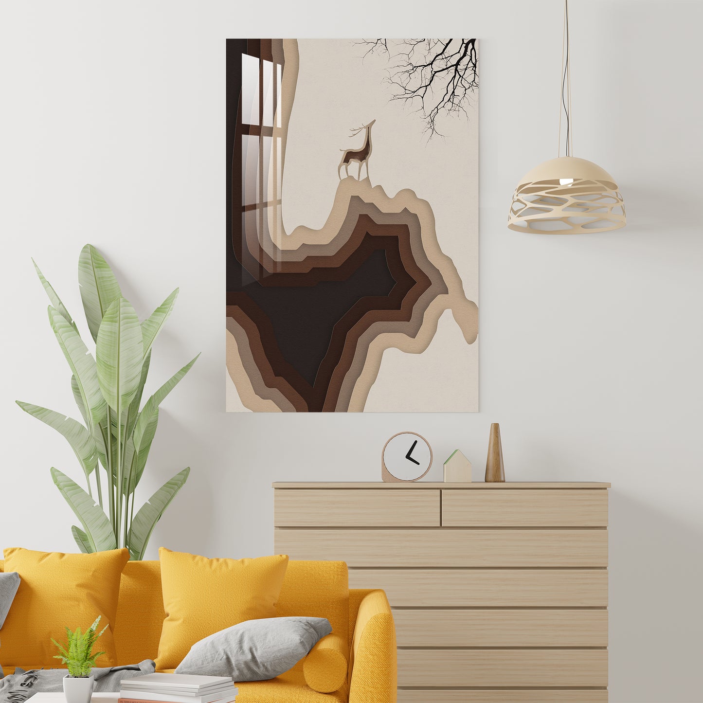 Abstract Deer Landscape Acrylic Wall Art