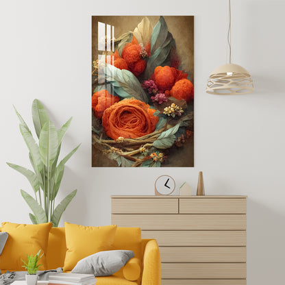 Renaissance Style Retro Flower Acrylic Wall Art