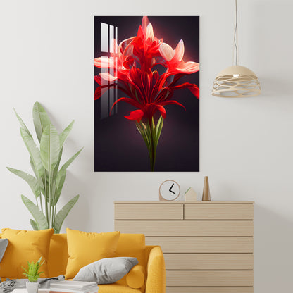 Red African Lily Acrylic Wall Art