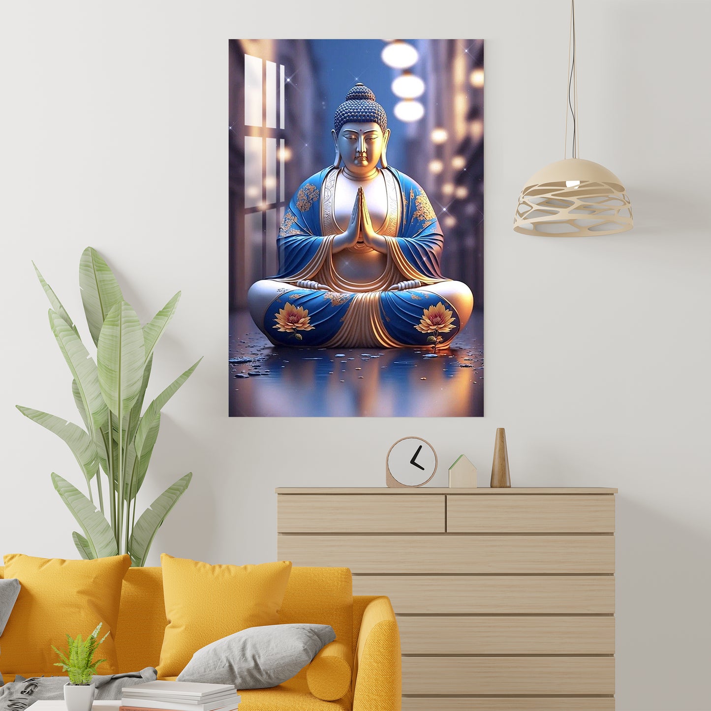 Worshiping Buddha Acrylic Wall Art