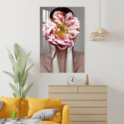 Modern Floral Girl Acrylic Wall Art