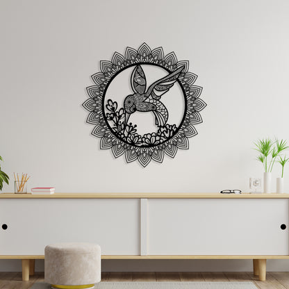 Sunflower Bird Metal Wall Art