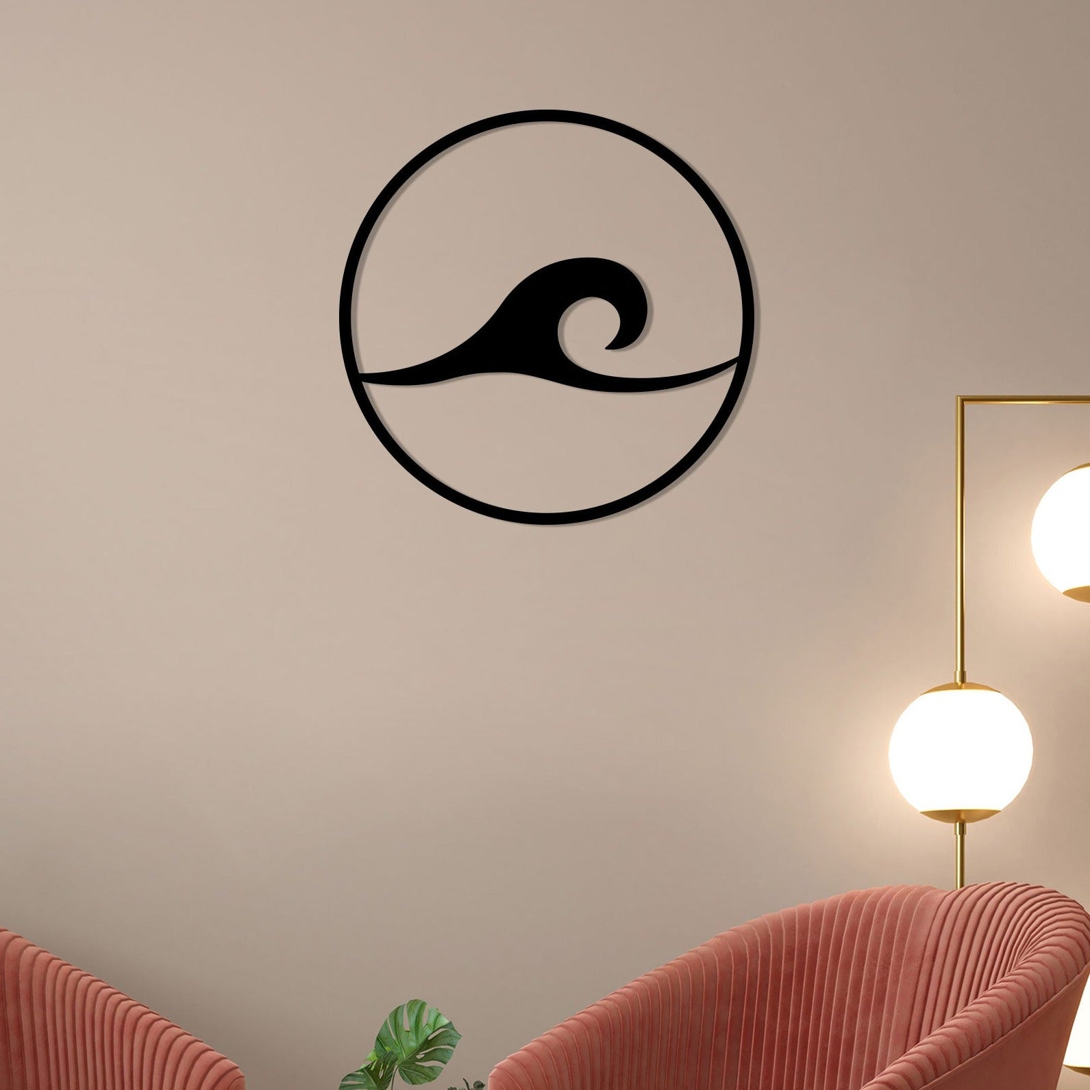 Wave In Circle Metal Wall Art 1