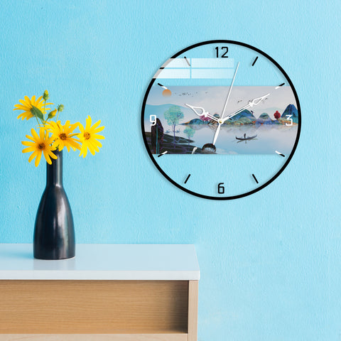 Crossing the River Printed Acrylic Wall Clock