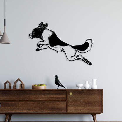 Jumping Dog Metal Wall Art