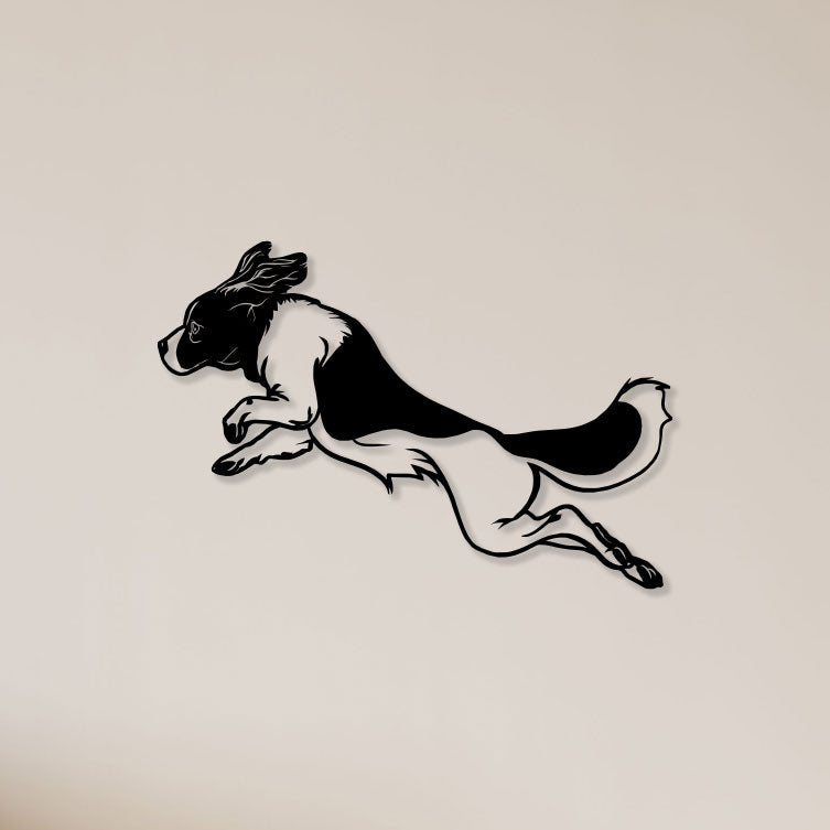 Jumping Dog Metal Wall Art