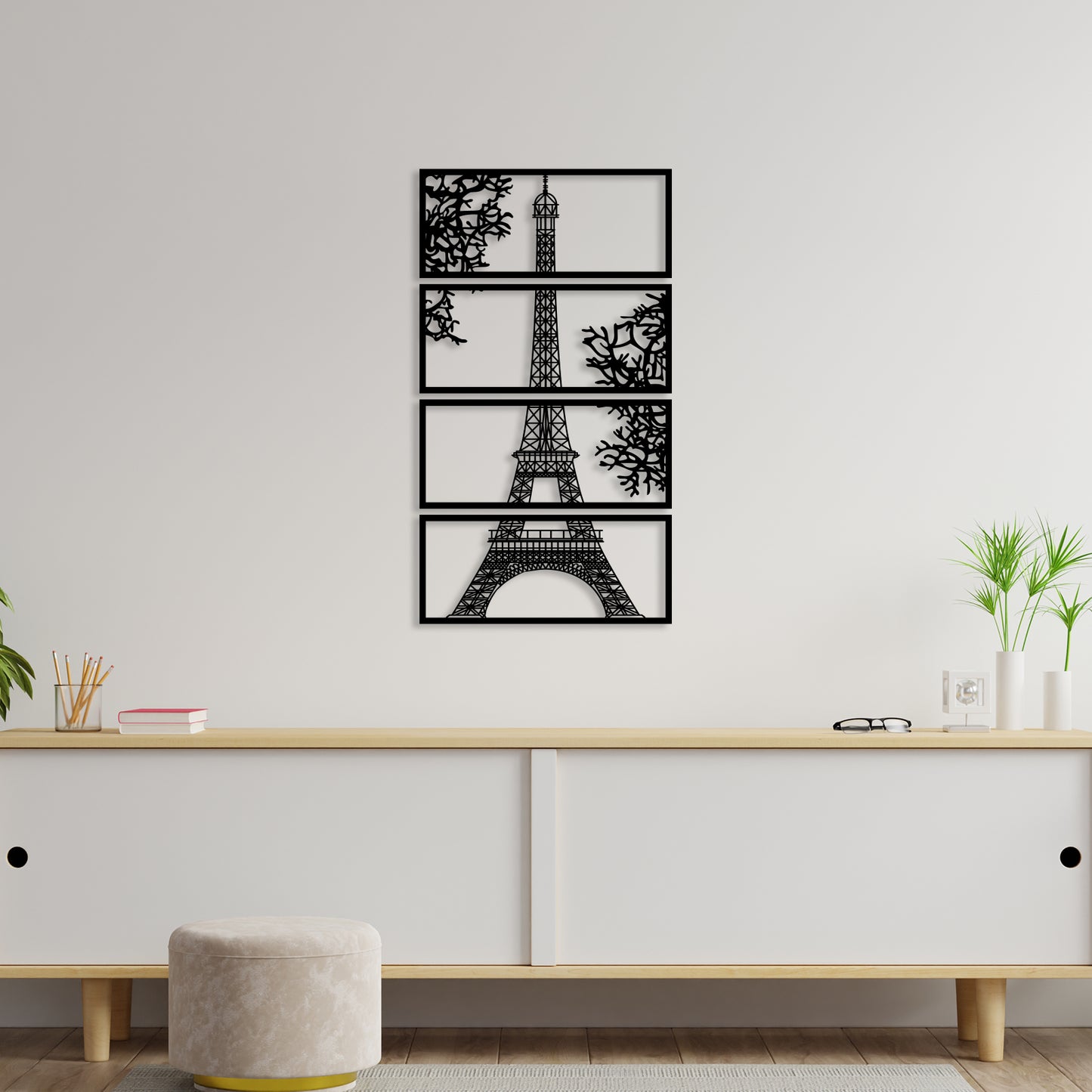 Eiffel Tower Scenery Metal Wall Art