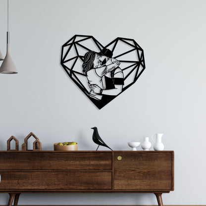 Couple With Heart Metal Wall Art