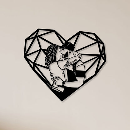 Couple With Heart Metal Wall Art