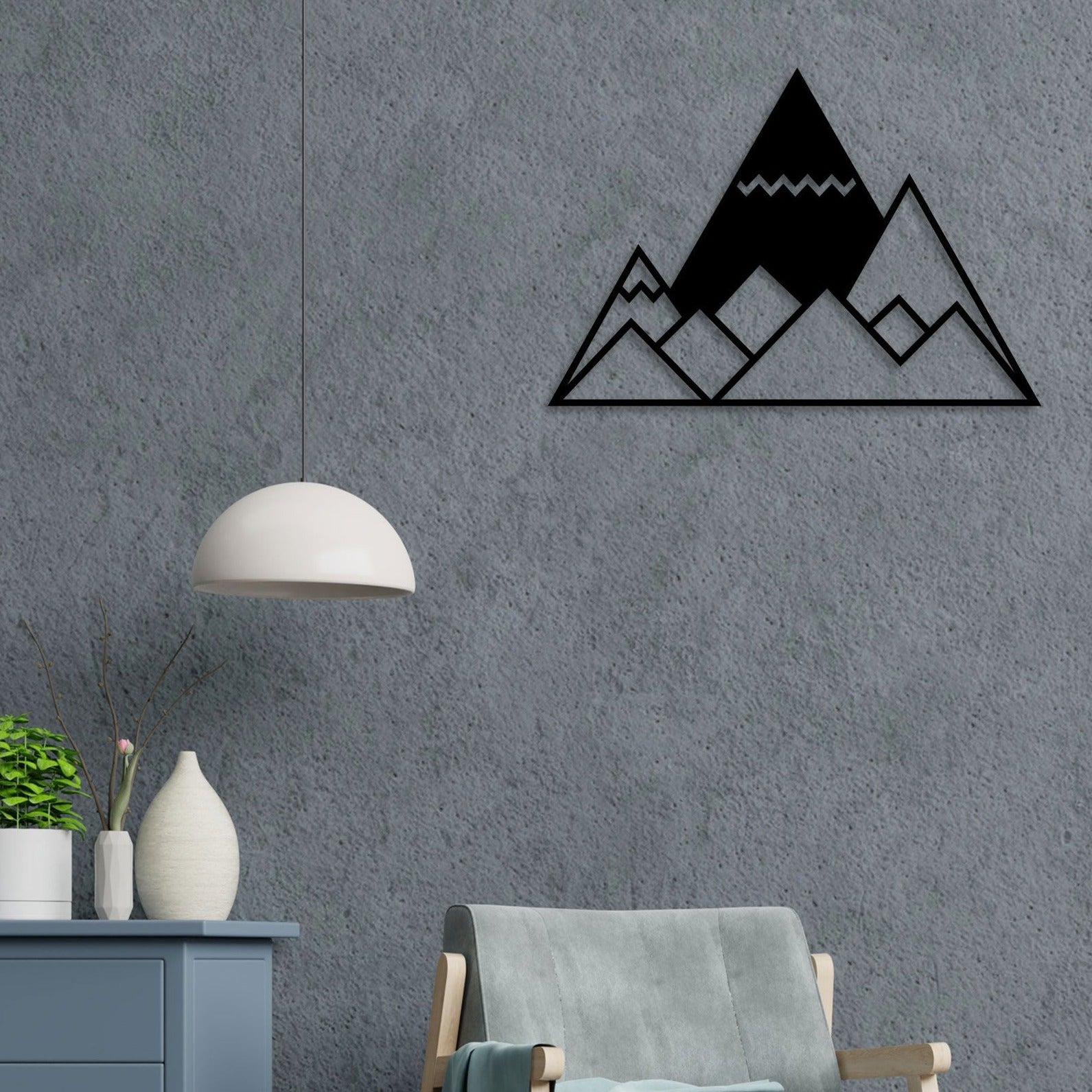 Mountain Drawing Metal Wall Art 5