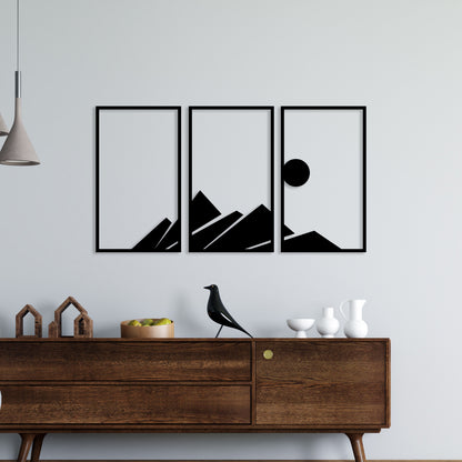 Moon On Mountain Metal Wall Art