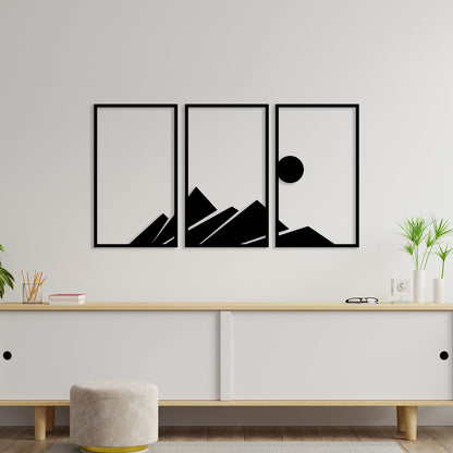 Moon On Mountain Metal Wall Art