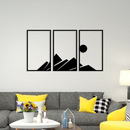 Moon On Mountain Metal Wall Art