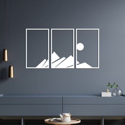 Moon On Mountain Metal Wall Art