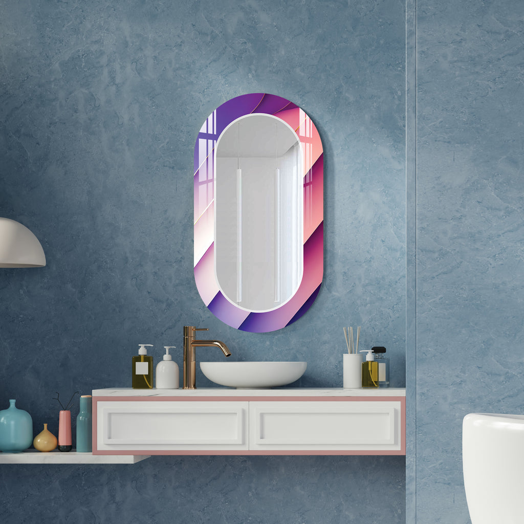 Violet Lines Acrylic Wall Mirror