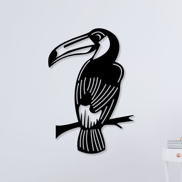 Bird on Branch Metal Wall Art