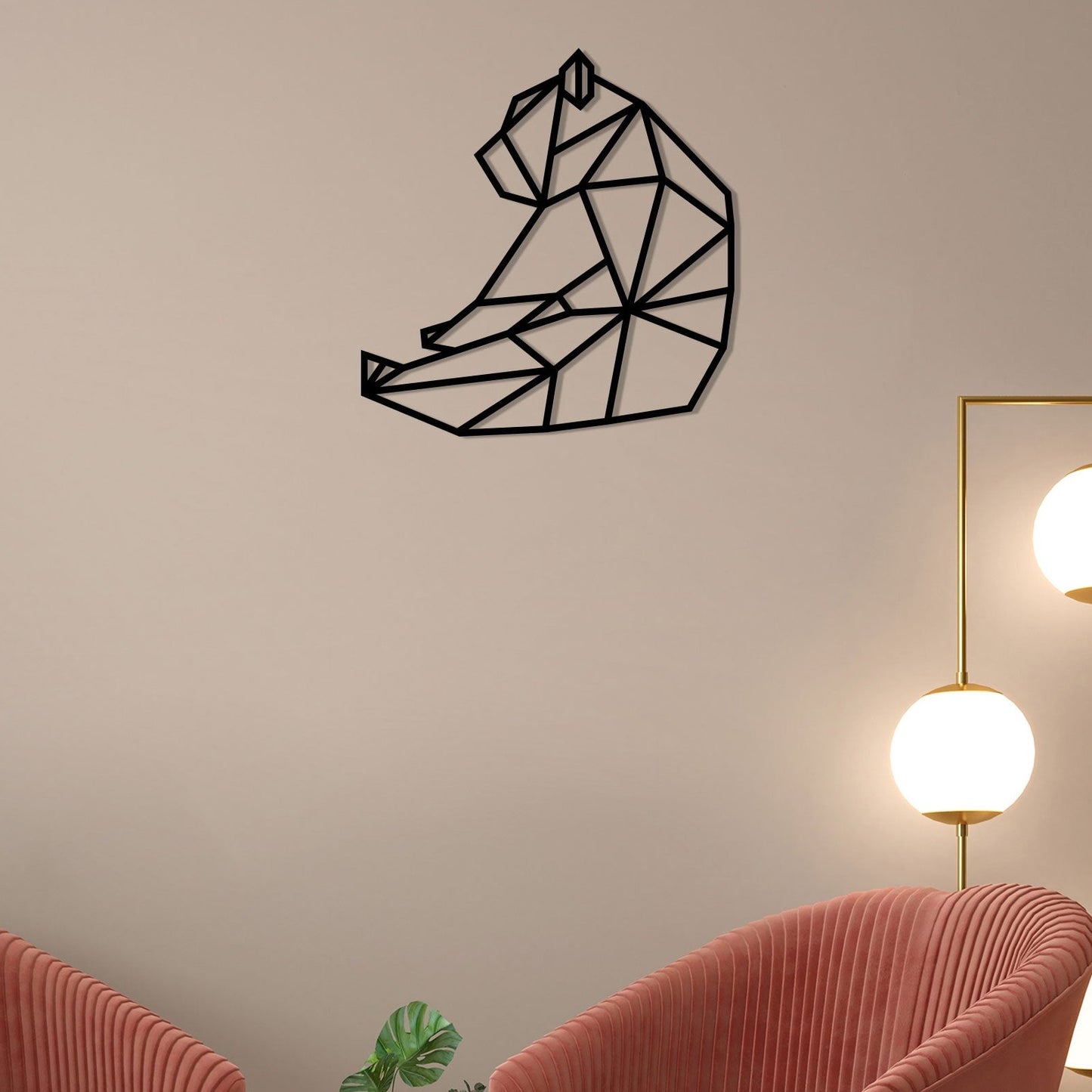 Sitting Bear Metal Wall Art