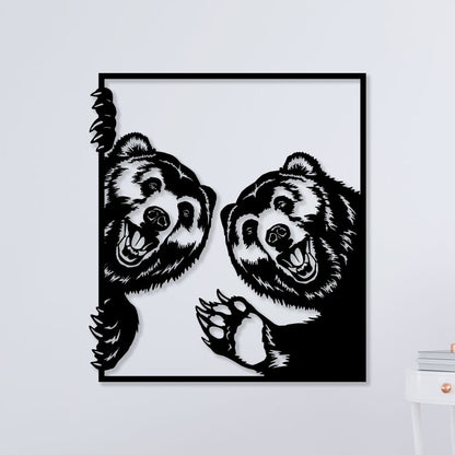 Bear Friends Metal Wall Art