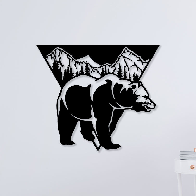 Mountain Bear Metal Wall Art