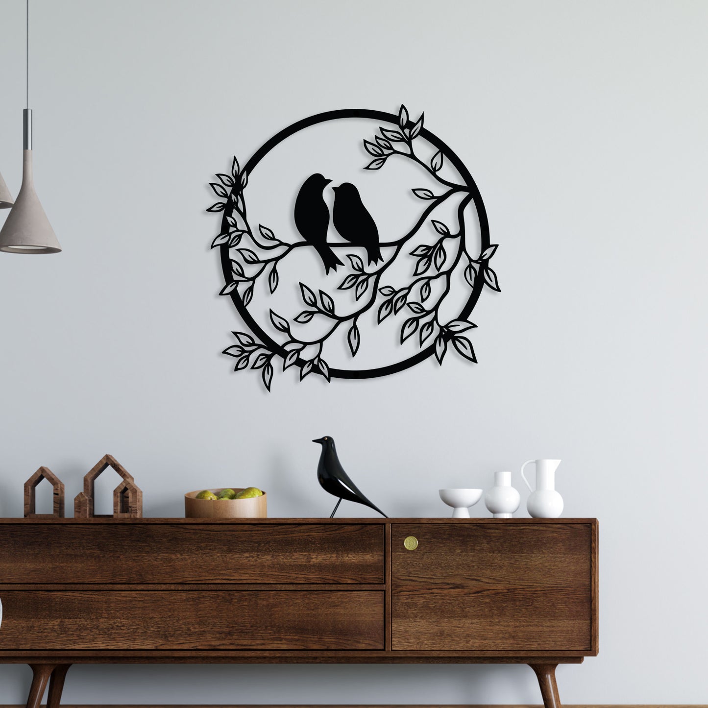 Romantic Beautiful Bird Dual Metal Wall Art