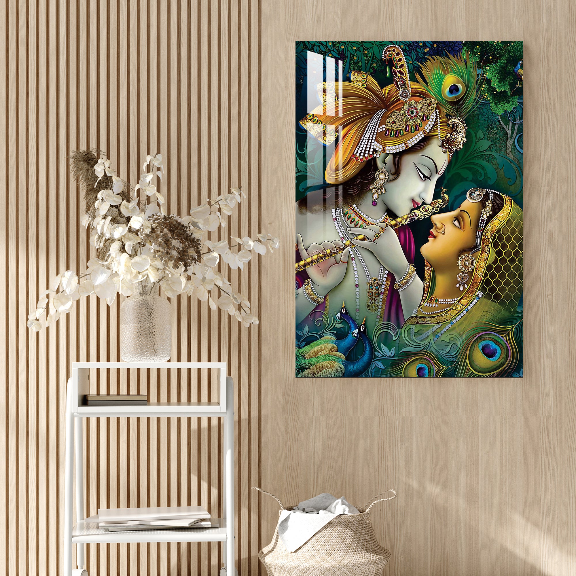 Lord Krishna with Flute Acrylic Wall Art