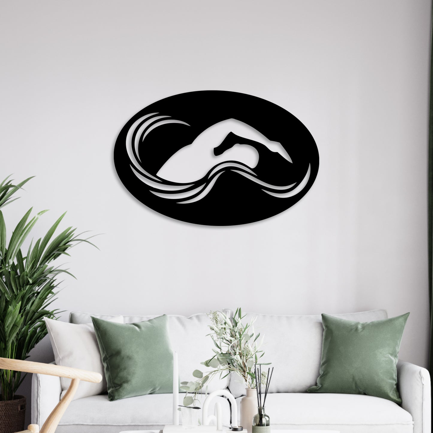 Swimming Metal Wall Art