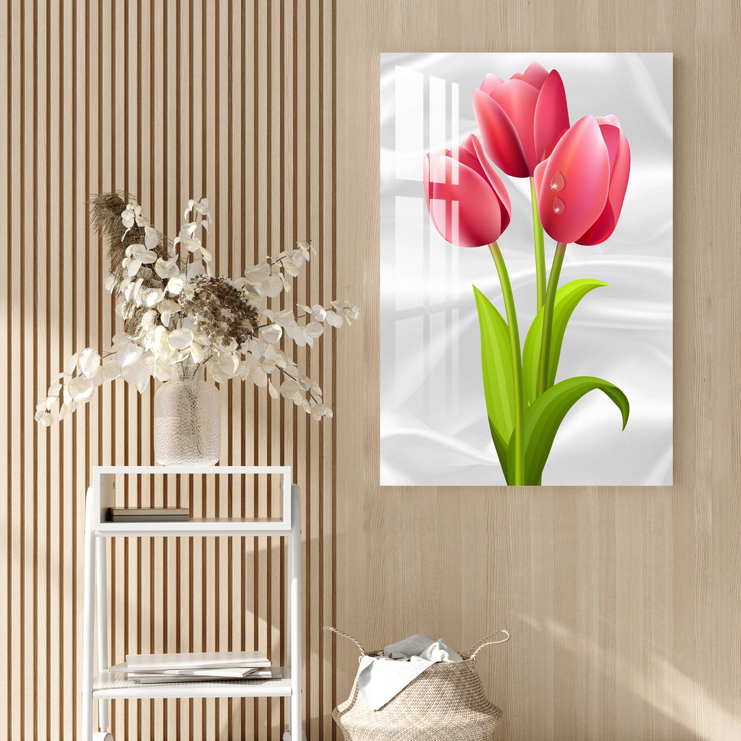 Red Tulips Acrylic Wall Art